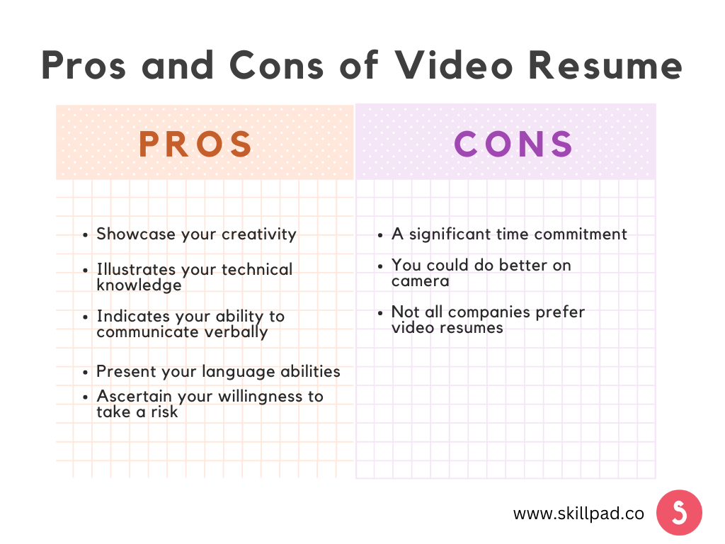 Pros and Cons of Video Resume